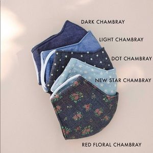 Red Floral Chambray (only) Non-Medical Face Mask